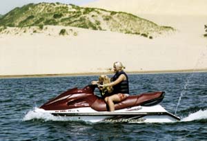 wave runners for rent on Silver Lake by the sand dunes